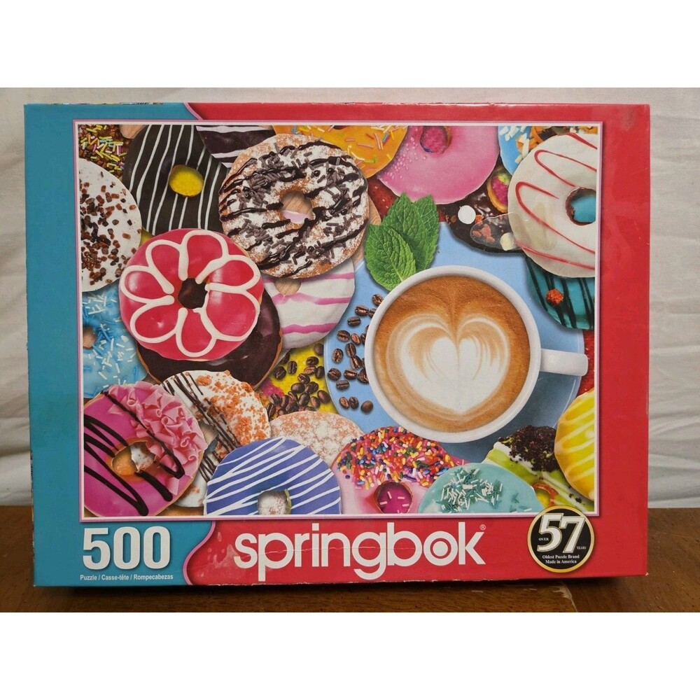 Springbok 500 Piece Donuts and Coffee Jigsaw Puzzle Food & Drink Interlocking